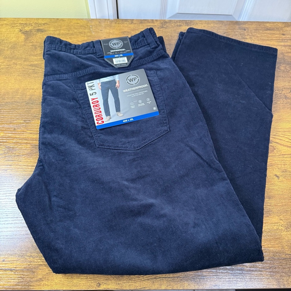 Weatherproof Men's Corduroy Pants - Black